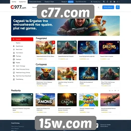 Exploração das funcionalidades do site c77.com