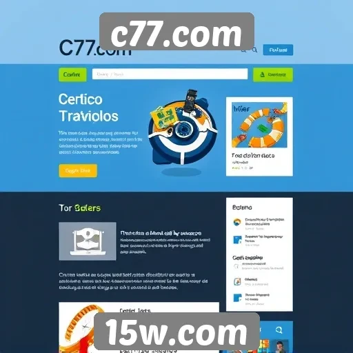 Análise da interface do usuário no site c77.com